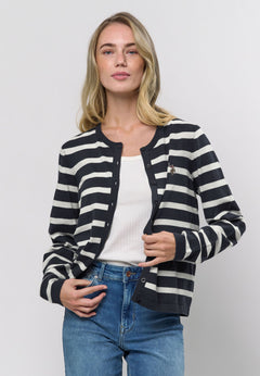 Malika Striped Knit Cardigan